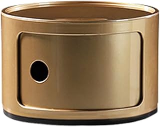 Round Multistrato Coffee End Tavolo da Comodo Comune capacità capacità Composizione Comodino Castelli Angolari, per Camera da Letto Home Office Soggiorno Decorazione C(Size:1-Layer,Color:d'oro)