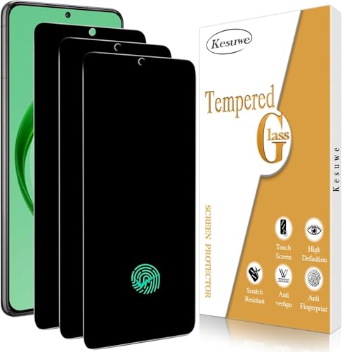 Kesuwe 3 Pack Privacy Screen Protector for Samsung Galaxy S22 5G Anti Spy Private Tempered Glass Film Support Fingerprint Unlock 9H Hardness Anti Scratch Bubble Free Case Friendly