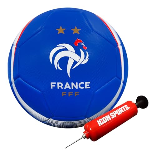 Icon Sports Officially Licensed French Football Federation Soccer Ball - FFF189BL Blue Size 5