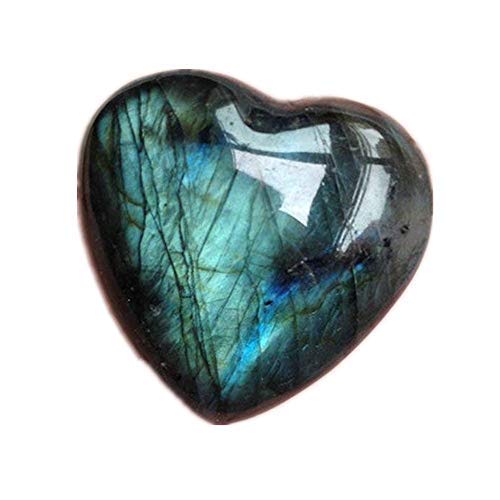 Pierre de Lune Cristal Labradorite Palm Pierre Pierre précieuse de guérison à Quartz Plus Pierre en Forme de cœur pour la création de Jewllery Worry Stone Cover