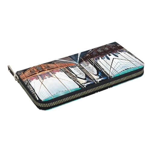 Brooklyn Bridge Print Casual Clutch Purse Hand Wallet for Women Capacity Wallet Stylish Travel-Friendly2