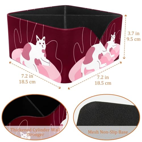 Boîte de rangement chat rose polyvalente : organisateur de table compact et durable
