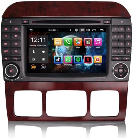 8-Core 4+64GB Android 14 Car Stereo CD Player for Mercedes Benz S/CL Class W220 W215 GPS Sat Nav Wireless Carplay Android Auto DSP Bluetooth 5.0 Dual Band Wifi DAB+ IPS screen Touchscreen SWC