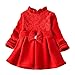 Jimmackey Neonata Bambine Solido Manica Lunga Vestito Pizzo Bowknot Tutu Abito Principessa Invernale Caldo Dress