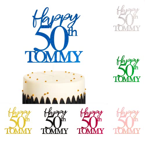 Party to Be Décorations de gâteau d'anniversaire personnalisées en papier pailleté avec nom et âge - Décoration de gâteau d'anniversaire - Design C Cover