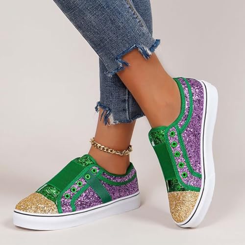 Women's Glitter Tennis Sneakers Flats Sequin Shoes Sparkly Wedding Bridal Shoes Shiny Sequin Shoes3