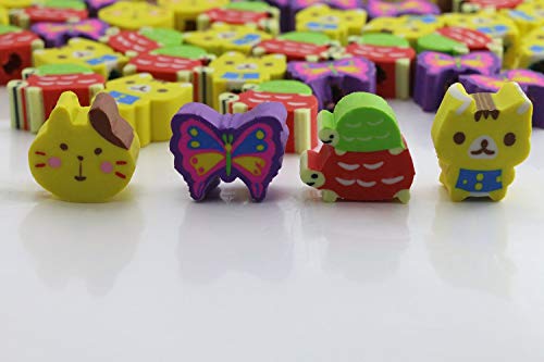 Dlonline Assorted Adorable Collection Pencil Top Erasers,Eraser Caps Style For Our Kids Gift (Pattern Random 50 Pcs) #TOP3