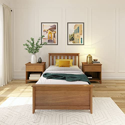 Plank+Beam Solid Wood Twin Bed Frame, Platform Bed with Headboard, Pecan by Plank+Beam - Image 2