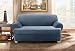 SureFit Stretch Stripe Separate Seat T-Cushion Loveseat Slipcover - Navy
