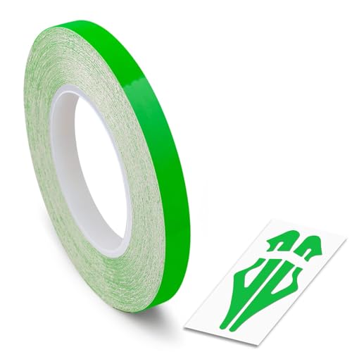 Self-Adhesive Vinyl Pin Stripe Roll Decal Sticker Tape 32ft 9.80m - FLUORESCENT GREEN, 1/4" | 6mm, Universally Compatible for Cars, Trucks, Vans, Motorcycles, Bikes, Helmets, Arts & Crafts