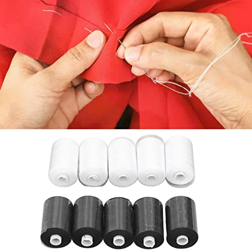Hilo de coser poliéster negro y blanco 10 piezas miniatura 5