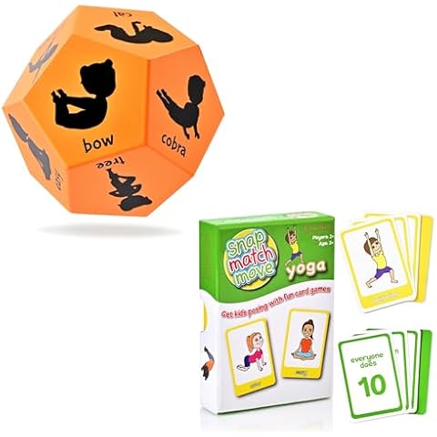 Covelico Fun Kids Yoga - Yoga Dice for Kids and Yoga Cards for Kids - Calm Down Toys for Calm Down Corner, Indoor Recess and Classroom Exercises - Yoga Games for Children and Kids Fitness Cover