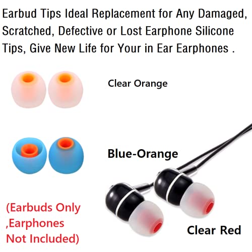Image of Earbuds Replacement Tips Silicone Earbud Tips Ear Gels Fit for Inner Hole from 3.8mm - 5.1mm Earphones 9 Pairs S /M /L