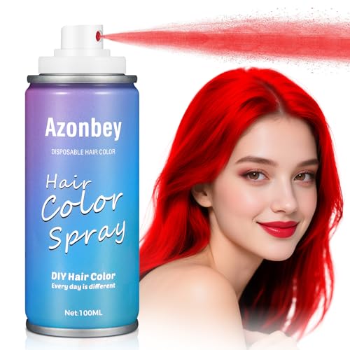 Temporary Hair Color Spray for Kids Women Men, Non-Sticky Root Touch Up Hair Color Dye, Non-Damaging Hair Dye HairSpray,Instant Vivid Colored Hair Spray for Halloween,Party,Cosplay,Christmas(Red)
