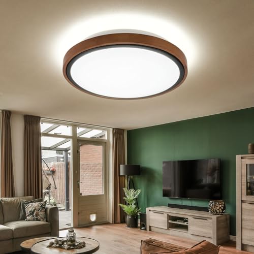 Globo Plafoniera Bruno Led Con Cornice In Legno Cct Ø 30 Cm - 3