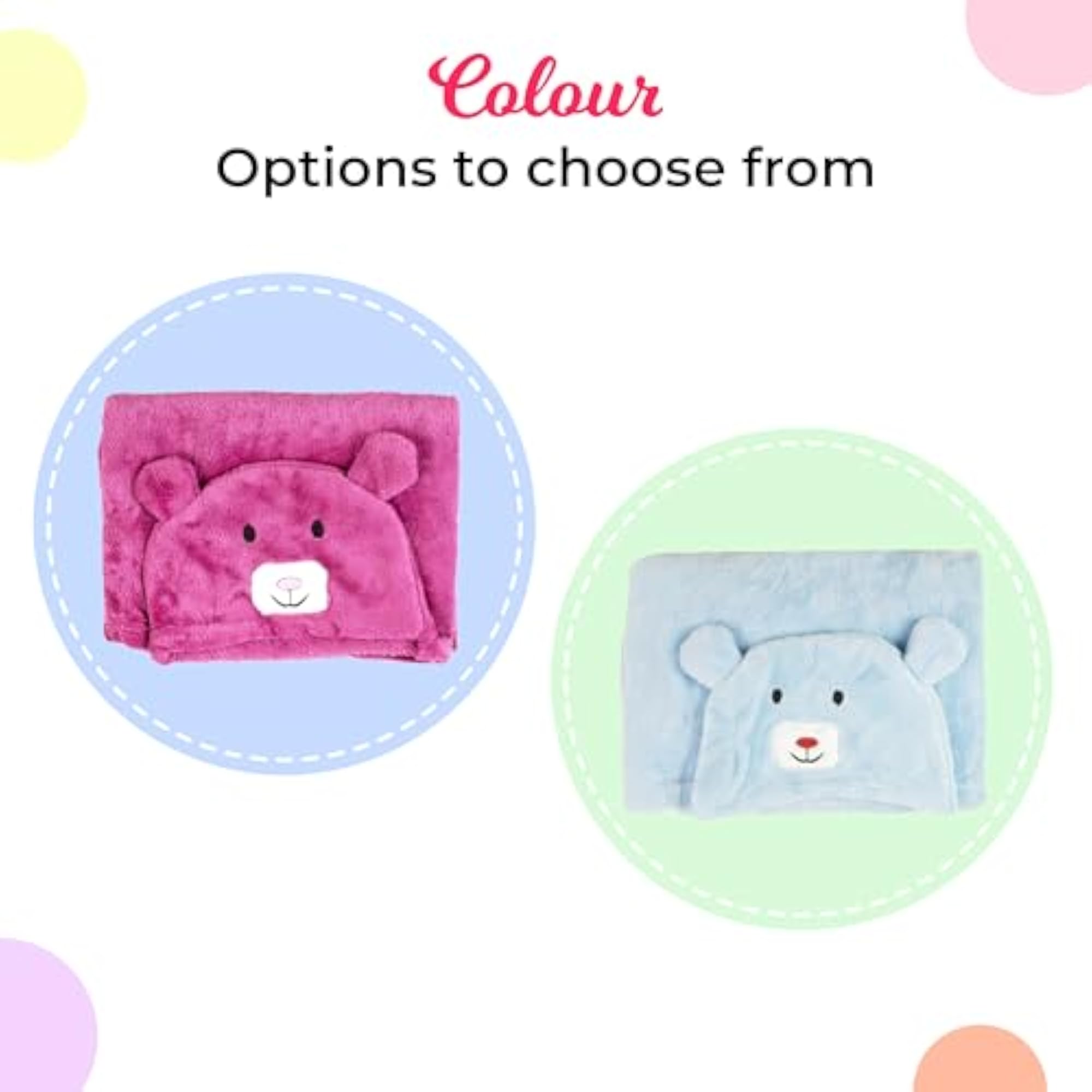Baby Hooded Blanket in Premium Coral Fabric, Blue