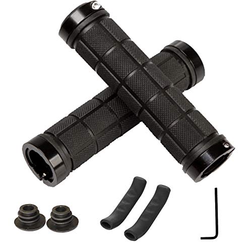 XIALUO Bicycle Handlebar Grips,Rubber Anti-Slip Grip Handlebar,Double Lock on Locking Mountain Bicycle Handlebar&Bicycle Brake Levers Sleeve Silicone,Bicycle Accessories