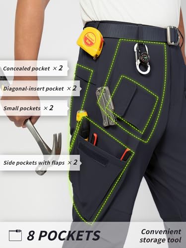 Men's Baggy Cargo Pants,Loose Fit Hip Hop Parachute Pants with 8 Pockets,Waterproof Lightweight for Outdoor,Hiking3