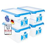 ATHLON TOOLS 4x 2L Frischhaltedosen-Set in Gastro-Qualit&auml;t - 100% luftdicht und auslaufsicher -40 bis +100 Grad - f&uuml;r alle Lebensmittel - BPA-frei - Vorratsdosen f&uuml;r K&uuml;hlschrank [MADE IN EU]