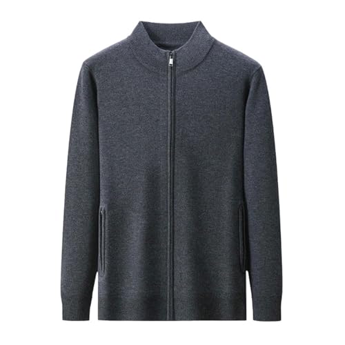 Pull en tricot épais homme cachemire col montant zippé vêtement chaud chaud