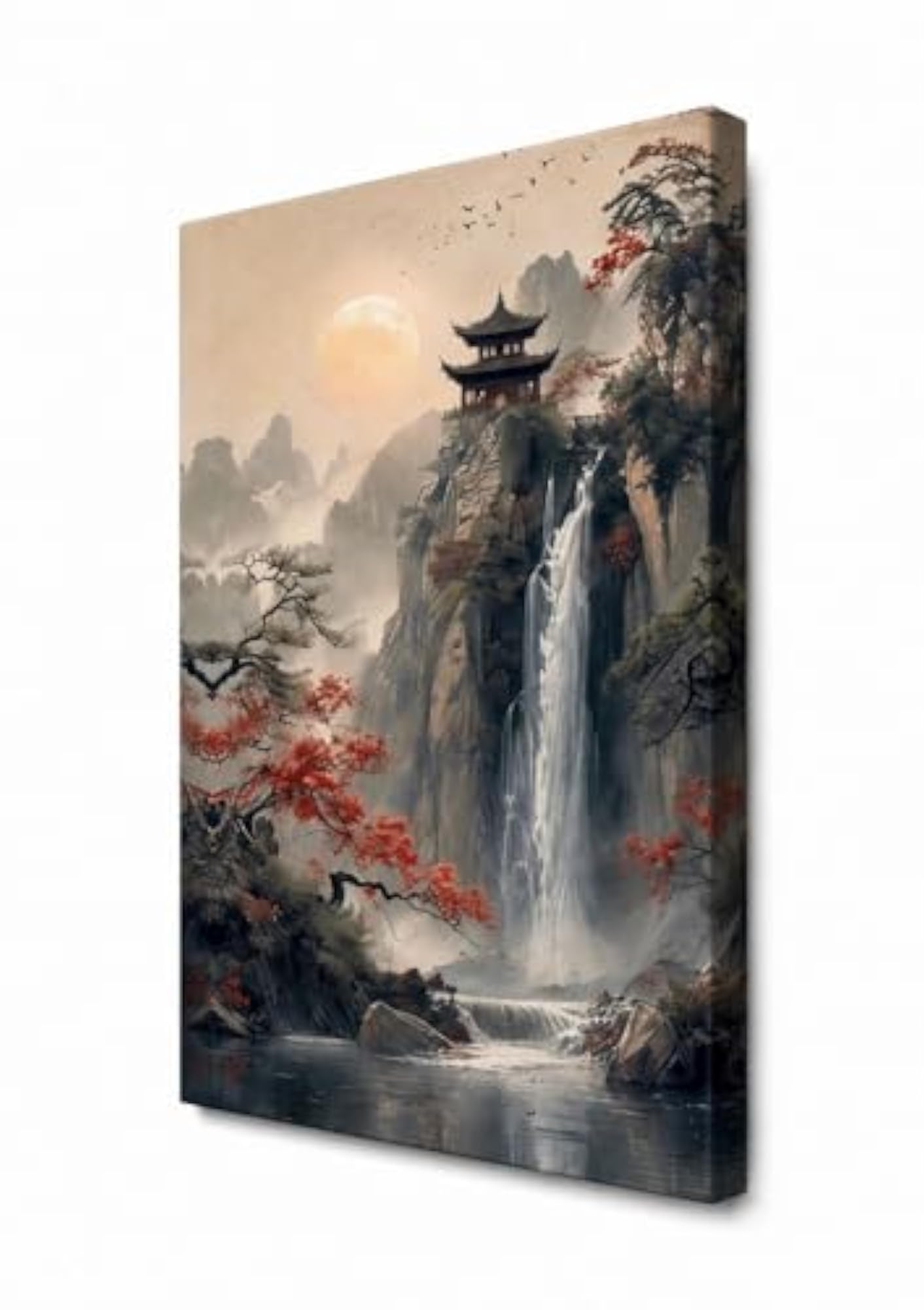 Waterfall Mountain Canvas Wall Painting