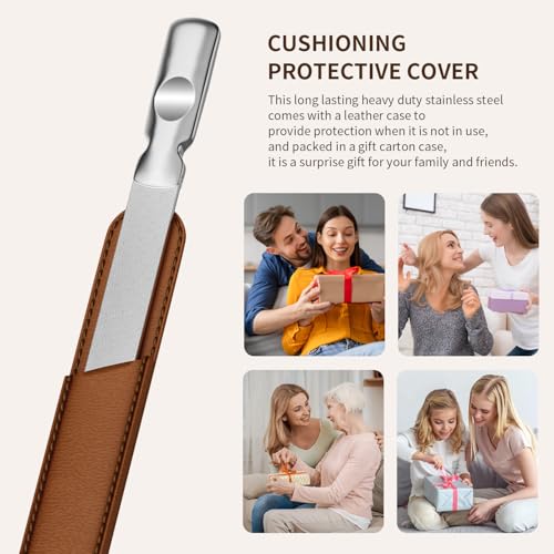Image of ZIZZON Professional Stainless Steel Nail Files Double Sided for Women and Men, Heavy Duty Reusable Manicure Filer for Natural Nails, Great for Home Salon or Travel Use 2 Pieces