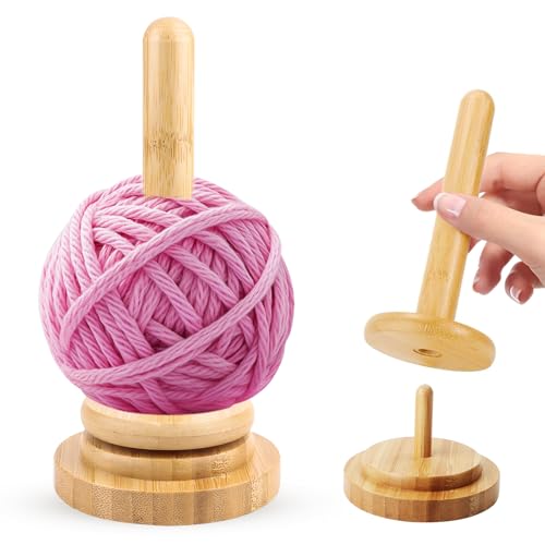 AKONE Tragbarer Garnhalter aus Holz, Wollabwickler Rotierende,...