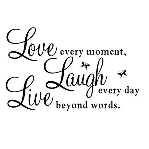 LIVE LAUGH LOVE Wall Quote Butterflies Stickers Vinyl Decal Removable Home Ar
