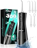 Portable Water Flosser for Teeth Pick - 4 Modes & 5 Tips, 300ML Cordless Design for Home Travel, IPX7 Waterproof, Rechargeable for Ultimate Clean, Ideal for Sensitive Gums and Braces BPA-Free