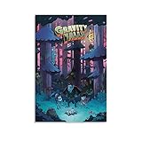 JIANLE Gravity Falls Poster Fantasy Animation Canvas Wall Art Poster Decorative Bedroom Modern Home Print Picture Artworks Posters 08x12inch(20x30cm)