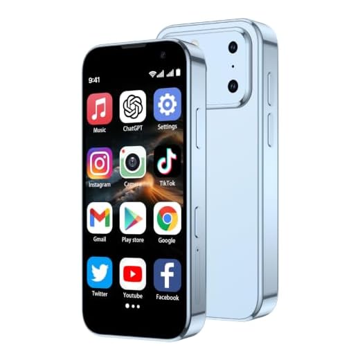 Mini Smartphone 3.0" HD Touchscreen - Unlocked Android Compact Mobile Phone for Kids & Students | Smallest Cell Phone for Travel Backup & Digital Detox | WiFi, GPS, Face ID, Dual SIM, 2GB+16GB, Blue