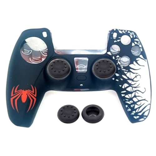 Image of TMG PS5 Controller Skin Spider-Man Theme Silicone Special Edition Protective Skin Case Cover for PS5 Controller with 2 Thumb Grip Caps (Red /White)