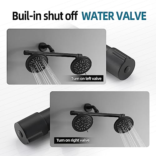 Pommeau de douche double noir mat pour régler le manque de pression