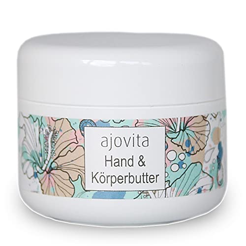 ajovita Mantequilla para manos y cuerpo, cosmética natural, mantequilla corporal orgánica, con propóleos, bote de 45 ml