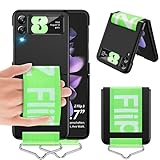 Handyhülle für Samsung Galaxy Z Flip3 Hülle Ultra Dünn Folable Matt PC Handytasche, mit Ring Nylon Strap Galaxy Z Flip 3 Tasche Case Stoßfest Outdoor Schutzhülle für Samsung Galaxy Z Flip 3 (Black)
