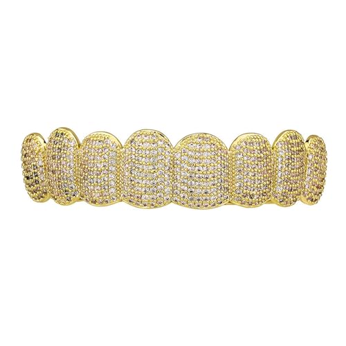Parrillas de diamante doradas para destacar en fiestas de hip hop y eventos cosplay