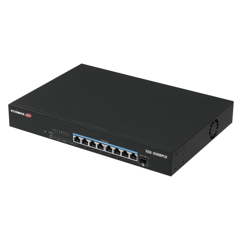 Edimax TGS-3109PLX - 8-Port 2.5GbE PoE++ Web Smart Switch con 1 Puerto SFP+ de 10GbE