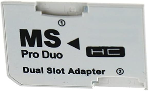 Card Reader Micro-SD TF to MS Pro Card Adapter Single Dual Slots for PSP Gamepad for PSP Card, White