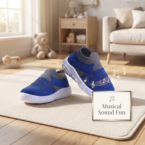 Image of Infant Shoes for Baby Boys & Girls | Musical Sound Walking Shoes | First Walker Shoes for Toddlers | Lightweight Breathable Knit Sneakers | Soft Sole Comfortable Slip On Shoes for Newborns, Babies & Kids