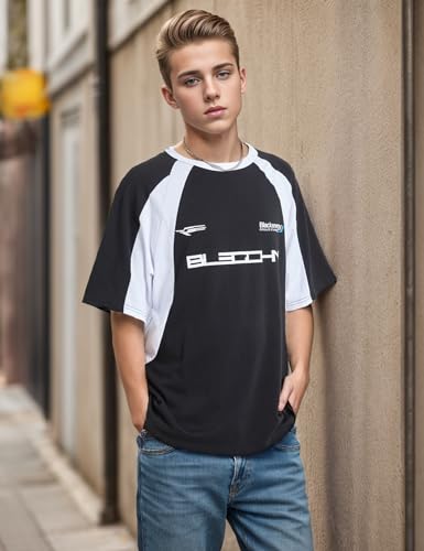 Image of EMMIOL Mens Y2k Baggy Shirts Graphic Tees Oversized Crew Neck Short Sleeve Streetwear Tshirts Summer Tops 2026