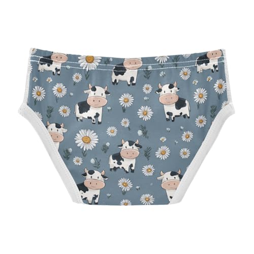 Wusikd Cute Cows Daisies Boys' Underwear Cotton Blue Boys Briefs Soft Toddler Underwear 2T2