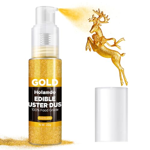 20g Paillettes Comestibles Spray, Or Paillettes Alimentaires Comestibles pour DéCoration de GâTeaux, Cocktails, Spray Paillette - Colorant Alimentaire Poudre...