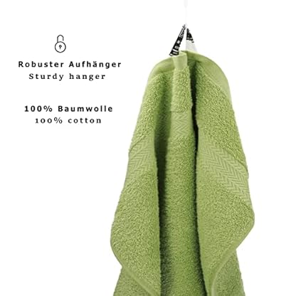 Betz 8 Stück Handtücher Set Größe 50 x 100 cm Handtuch Premium 100% Baumwolle (avocadogrün) – Bild 4