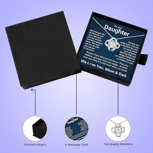 Present for Girls Necklace From Parent to Daughter Love Knot Jewelry Gift From Dad and Mom for Women3