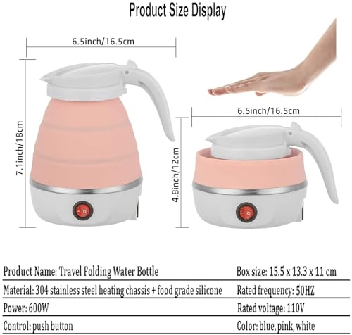 Image of Electric Silicon Travel Foldable Kettle 600ML
