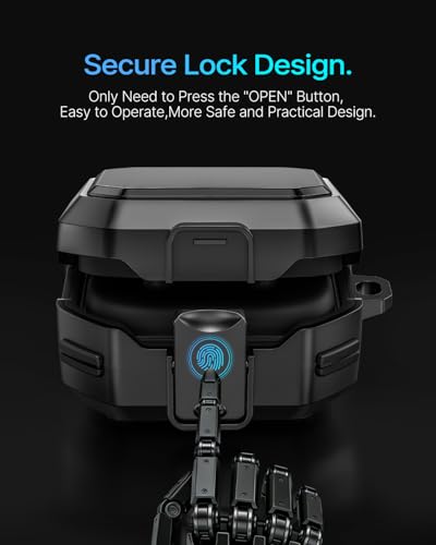 Image of Safety Lock Case for Samsung Galaxy Buds 4 Pro /for Galaxy Buds 4 Case (2026) [Compatible with MagSafe] with Cleaning Kit & Keychain, (Black)