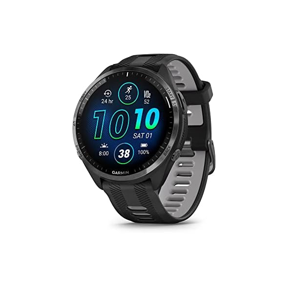Garmin Forerunner® 965 Running Smartwatch, Colorful AMOLED Display, Training Metrics and Recovery Insights, Black and Powder Gray, 010-02809-00