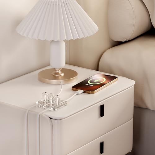 MaybeRain Acrylic Cord Organizer,Cable Management,Cord Holder Management for Tangle-Free Desk & Travel,Phone Charger Holder,Acrylic Desk Accessories ( Clear)