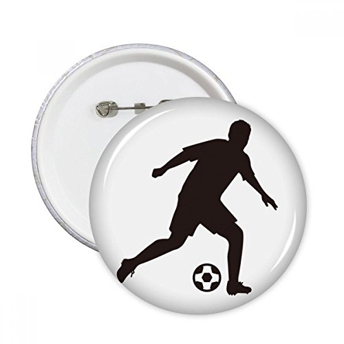 Badge football silhouette ronde 5pcs de décoration vêtement