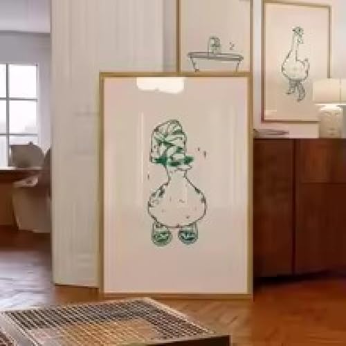 Affiche de canard vert deco murale vintage chambre 30x45 cm